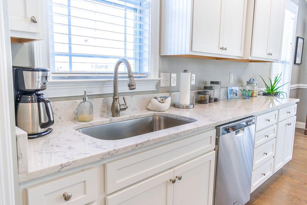 Arctic Ivory Quartz Counters with Sink
